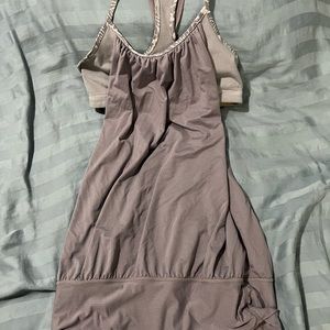 Lululemon grey dri fit work out top with built in top